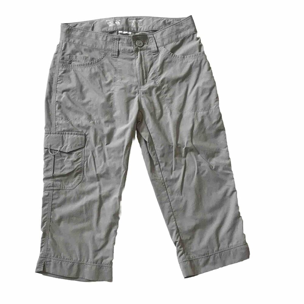 Mountain Hardwear Crop Cargo Utility Pants Womens Size 4 Gray Casual Outdoors